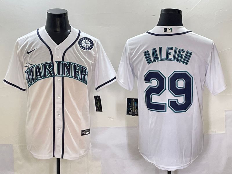 Men 2025 Seattle Mariners 29 Raleigh White Game Nike MLB Jersey style 6